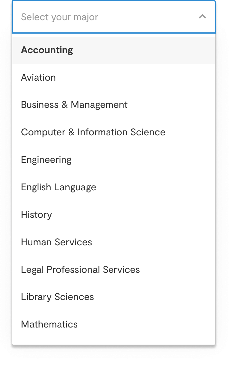 Drop down menu